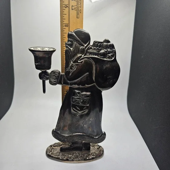 Vintage Santa Claus Metal Candle Holder Figurine Removable Cup Made in China - Picture 8 of 8
